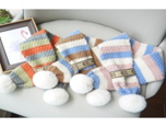 Knitted Children's Scarf with Colorful Stripes and Double