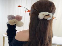 Hair Claw/ Otter Rabbit Hair Marble Clip