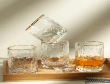 Tree pattern gold rimmed glass cup 235Ml