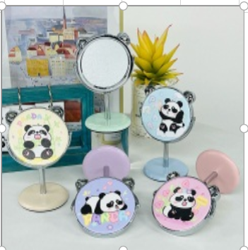 Panda Chubby Bear Head Table Mirror