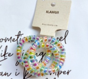 Hair Band/Colorful Gold Phone Cord 3pcs
