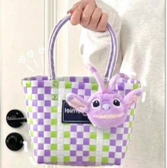 Purple Woven Tote Bag