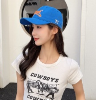 Little Flower Letter Offset Print Baseball Cap